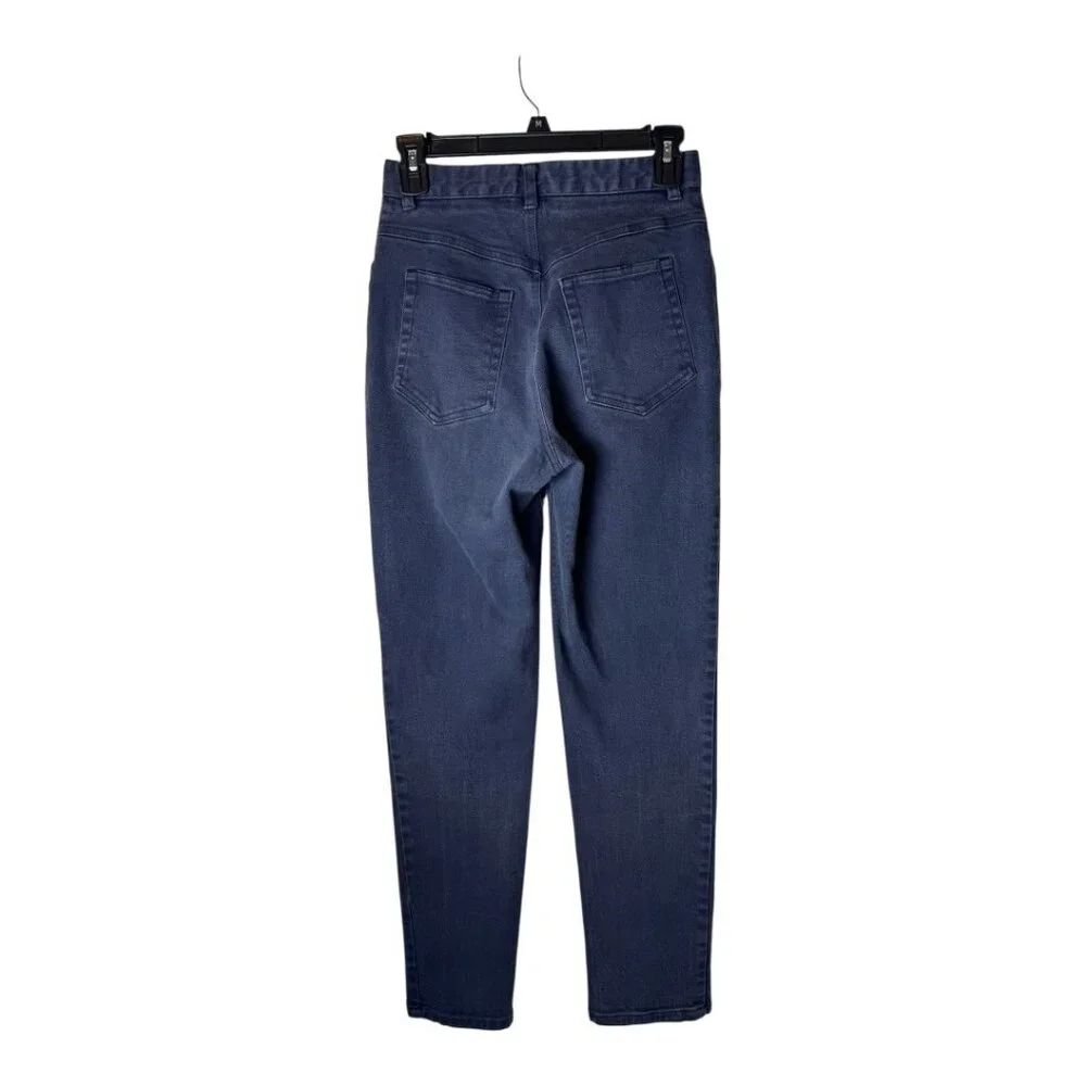 St John Jeans Women 4 Blue Medium Denim High Rise Tapered‎ Leg Mom Luxury Preppy